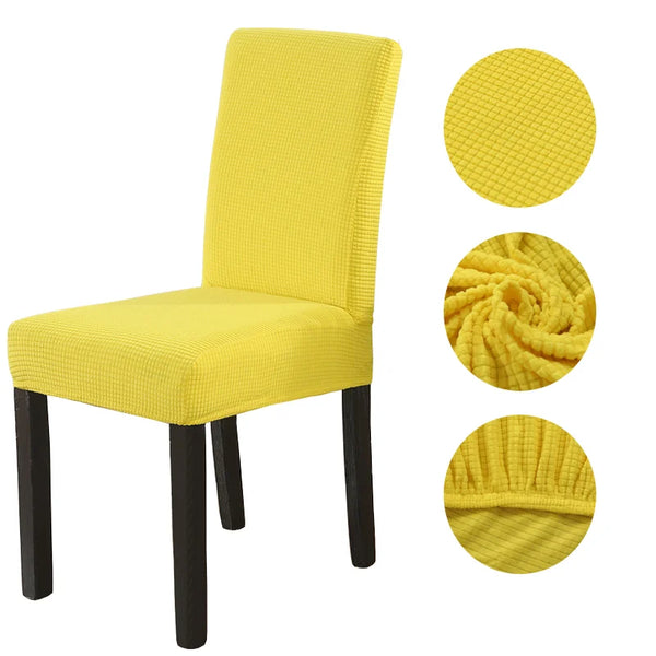 Housse de Chaise Jacquard Jaune - Housses et Housses