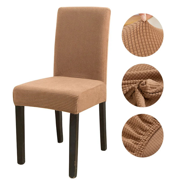 Gräfenstayn 4 Pièces Housse De Chaise Sofia Jacquard Anthracite Avec Nœud - Ajustement Universel
