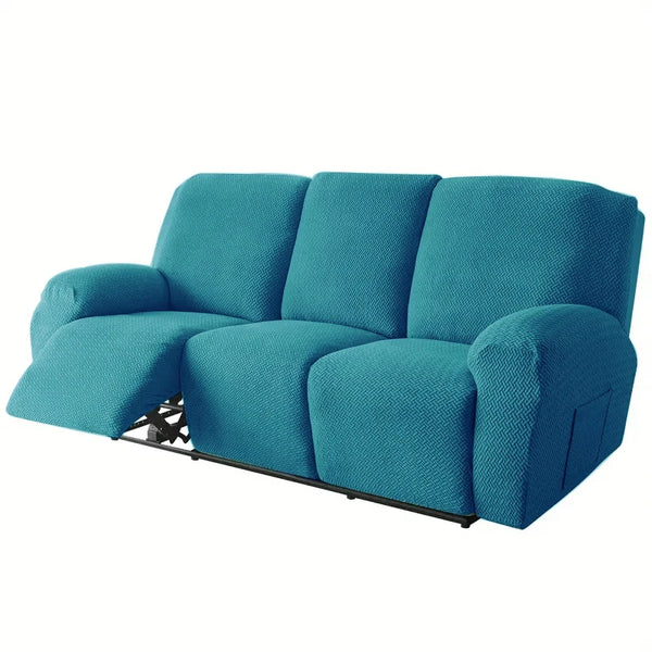 Housse de Canapé Relax 3 Places en Jacquard Premium Turquoise