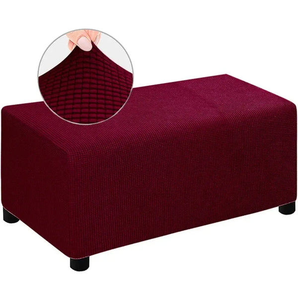 Housse de Pouf Rectangulaire Jacquard Bordeaux