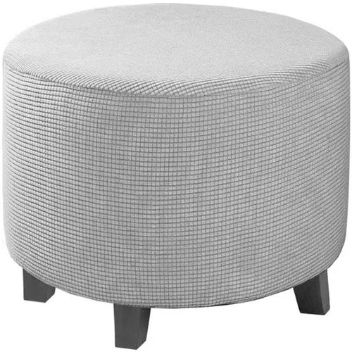 Housse Pour Pouf Rond en Jacquard Sable